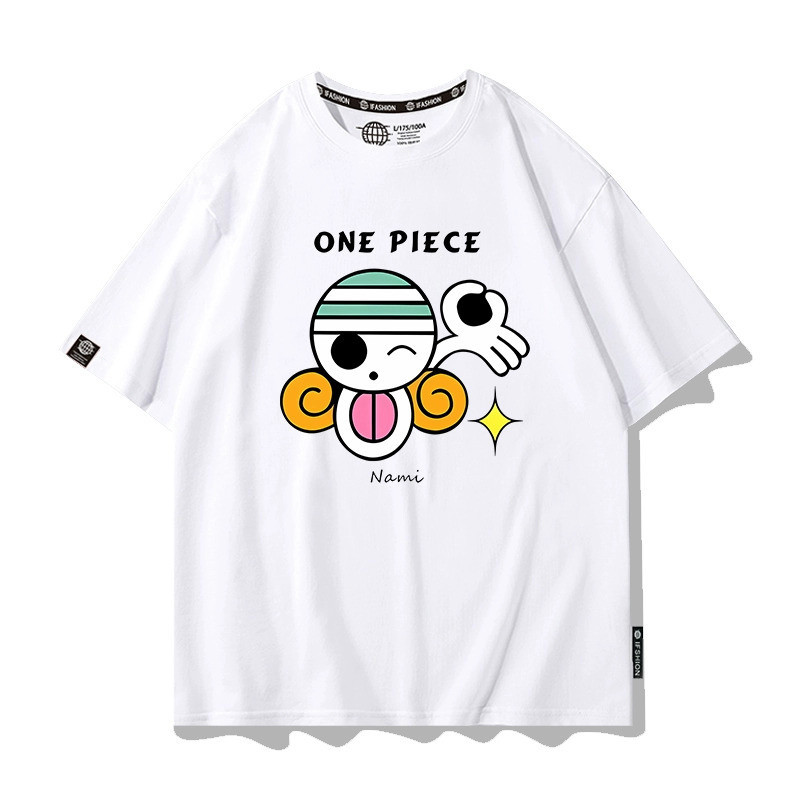 "HARGA MURAH"Kaos Polos Wanita Pria Karakter Kartun One Piece demi Keadilan Logo Nami-KatunCOD