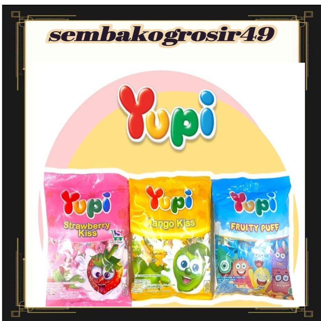 

UG Yupi Strawberry Kiss / Mango Kiss / Fruity Puff 120 Gram/Yuppy Gummy 3D PILLOW 12X15gr
