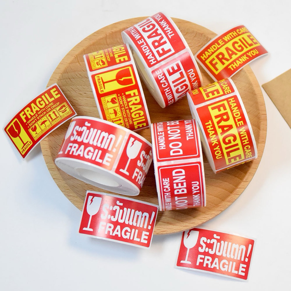 

FRAGILE STICKER ROLL ± 250PCS STIKER TEMPEL DIY MUDAH TEMPEL