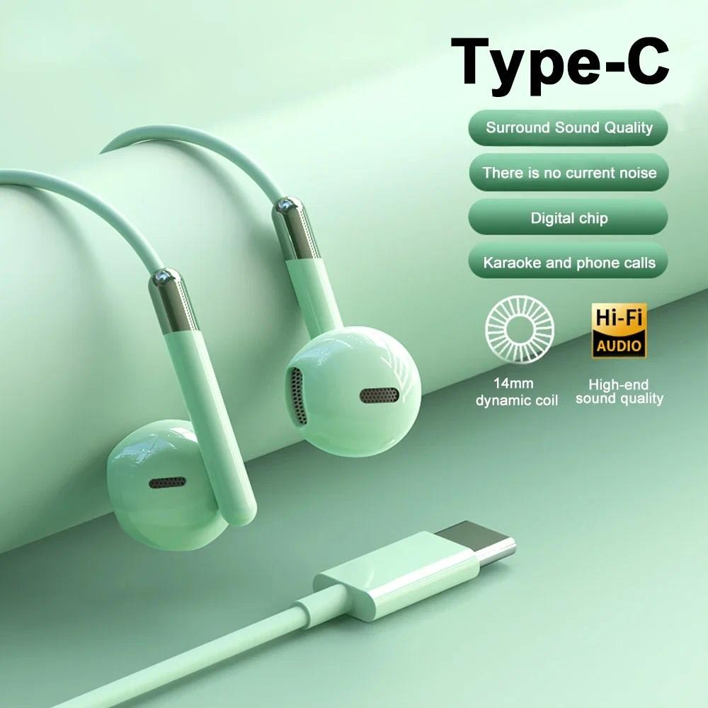 Für Samsung Ohrstöpsel Dolby Surround Sound mit Mikrofon Typ C 3,5 mm Musik kabelgebundene Kopfhörer