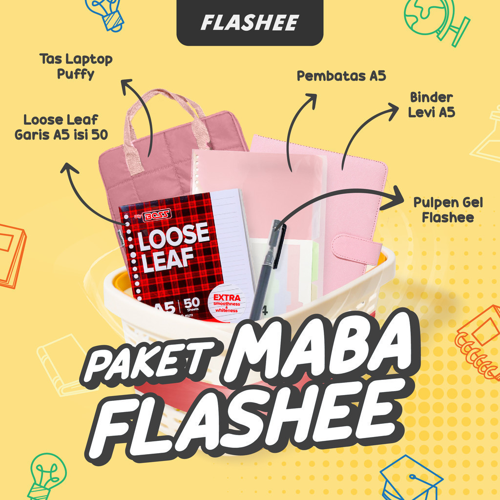 

Flashee Paket Binder Levi A5 Tas Laptop Puffy Sudah Termasuk Kertas Paket Maba Back To Campus