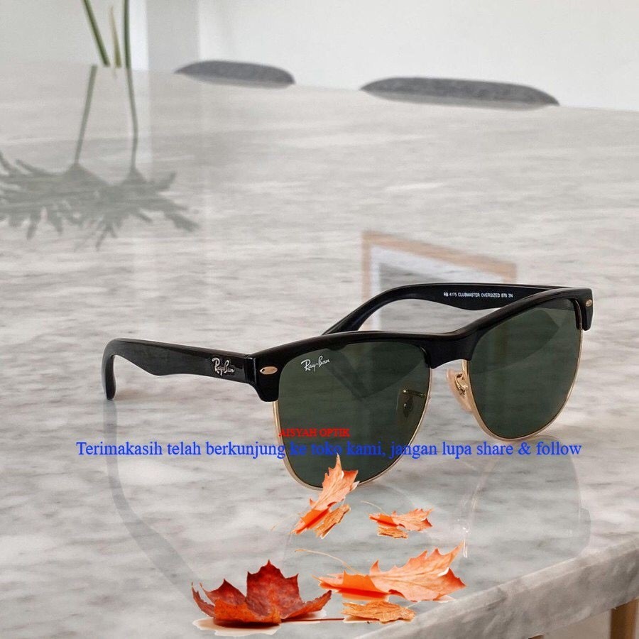 Kacamata Rayban Clubmaster Oversized Black Glossy