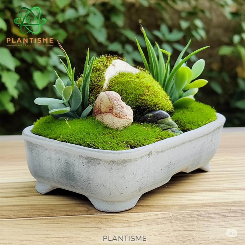 Pot Bonsai  - Rectangular Pot Tanaman Kotak Semen Concrete Pottery Cement Planter Minimalis