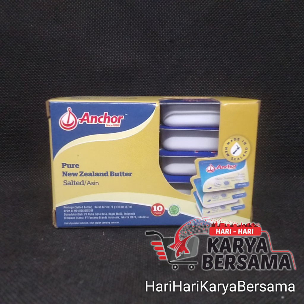 

BAHAN MASAKAN ANCHOR PURE NEW ZEALAND BUTTER SALTED MENTEGA ASIN 70GR
