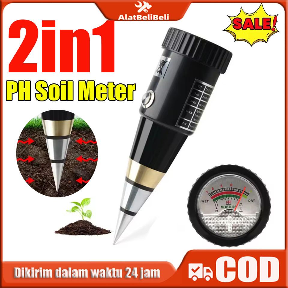 【COD】Alat ukur ph tanah 2 in 1 ph meter tanah alat pengukur ph tanah cek ph tanah soil ph meter