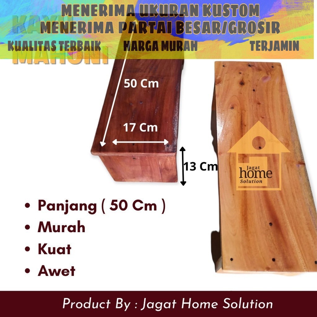 Promo Dingklik Panjang 50 Cm x 17 Cm x 13 Cm Jojodog Jengkok Kursi Jongkok Dingklik Kayu Bisa Custom