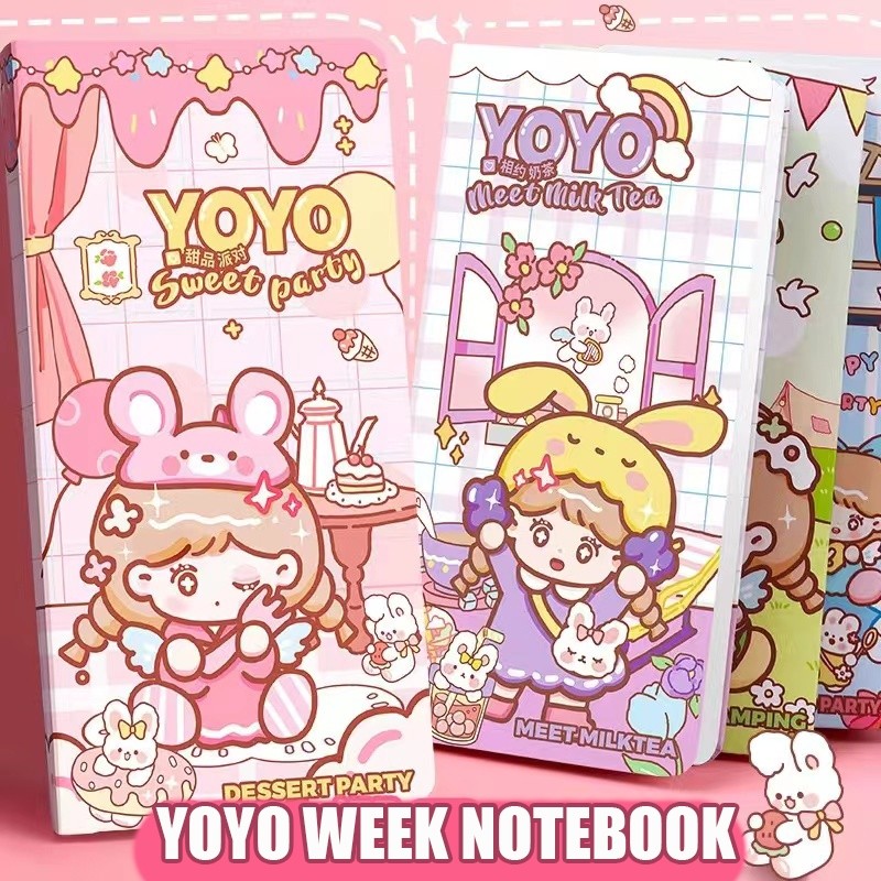 

TERLARIS Buku Jurnal Hardcase Notebook Lucu YoYo week Notebook 80 lembar Buku catatan