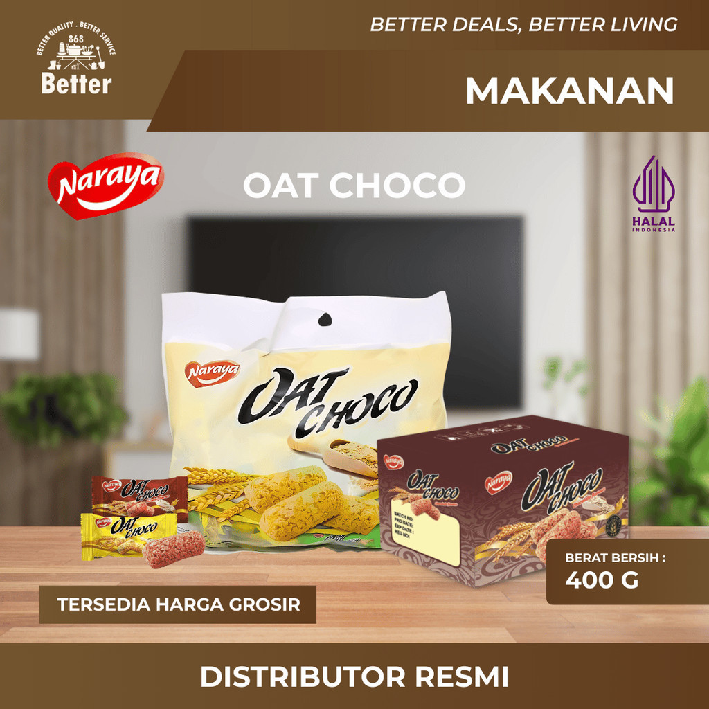 

NARAYA Oat Choco 400gr Cemilan Sereal Sehat Untuk Diet Rendah Kalori