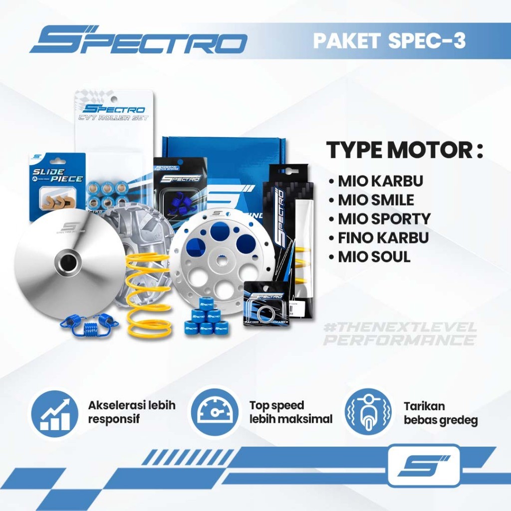 Spectro Paket CVT Spec 3 Mio Karbu Mio Sporty Mio Smile Soul Fino Karbu Kirian Roller Pulley Racing 