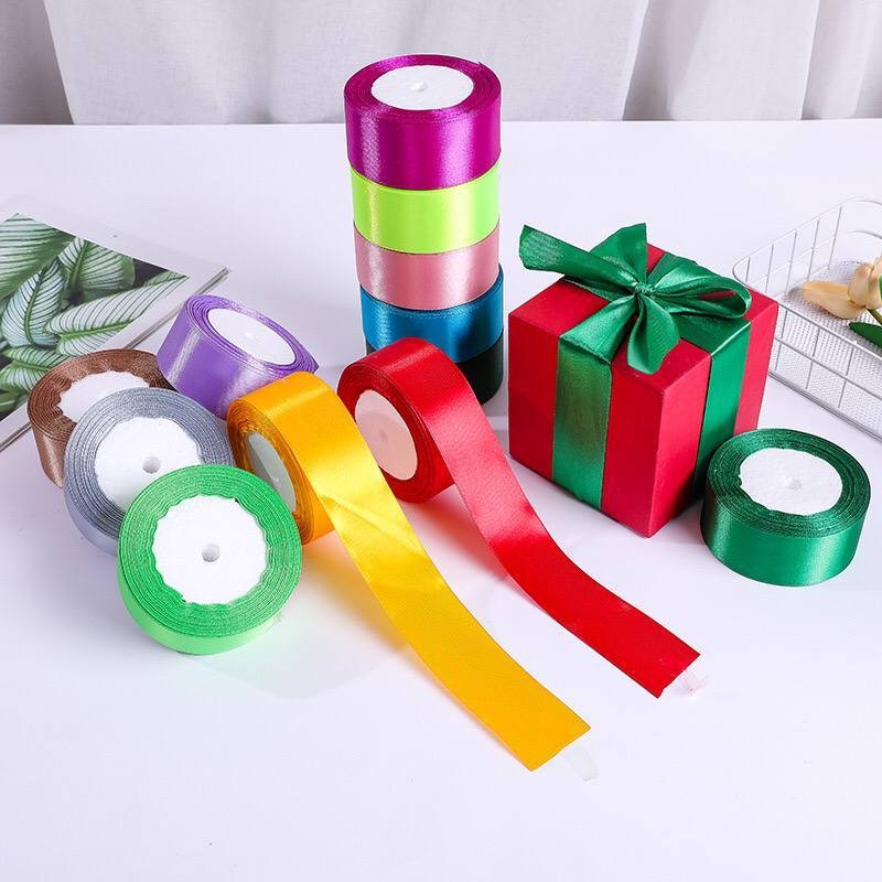 1roll 4cm Pita Satin Warna Warni / Pita Hampers/ Pita bucket/ Pita Roll Satin 22m/ Pita Hampers 4cm