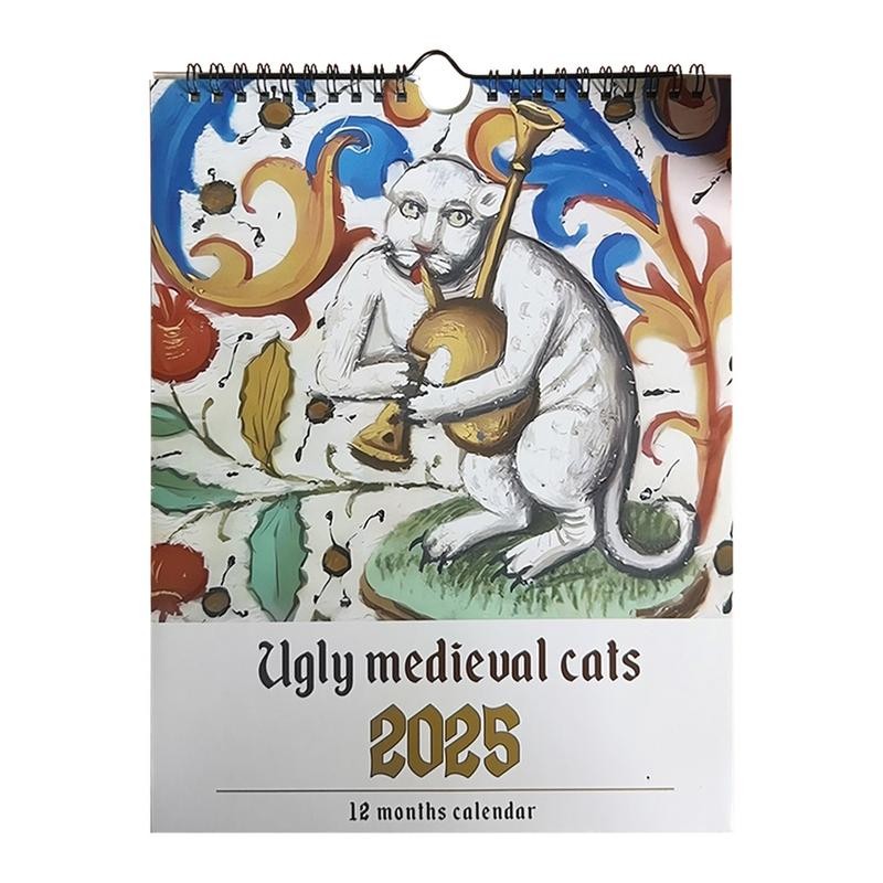 

Medieval Cat Calendar 2025 Strange Medieval Cats Wall Calendar 2025 Ugly Medieval Cats Calendar 12 Months January To December