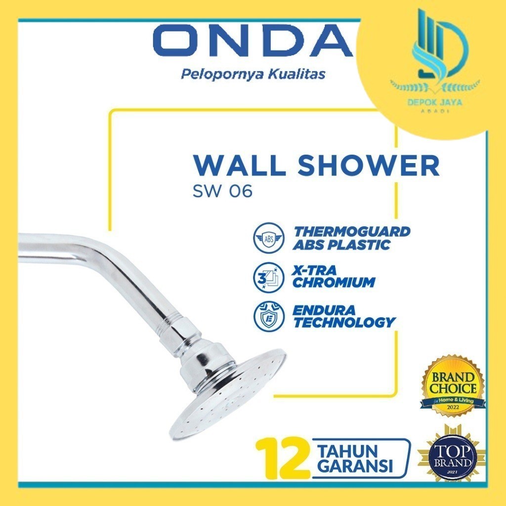 ONDA Kepala Shower Mandi Tanam Tembok Kuat dan Tahan Lama SW 06 1/2"