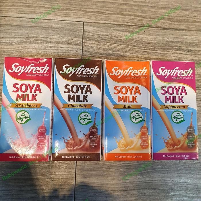 

Soyfresh Soya Milk Plant Based Milk Susu Soya 1L Rasa Coklat / Stroberi / Malt / Cappuccino