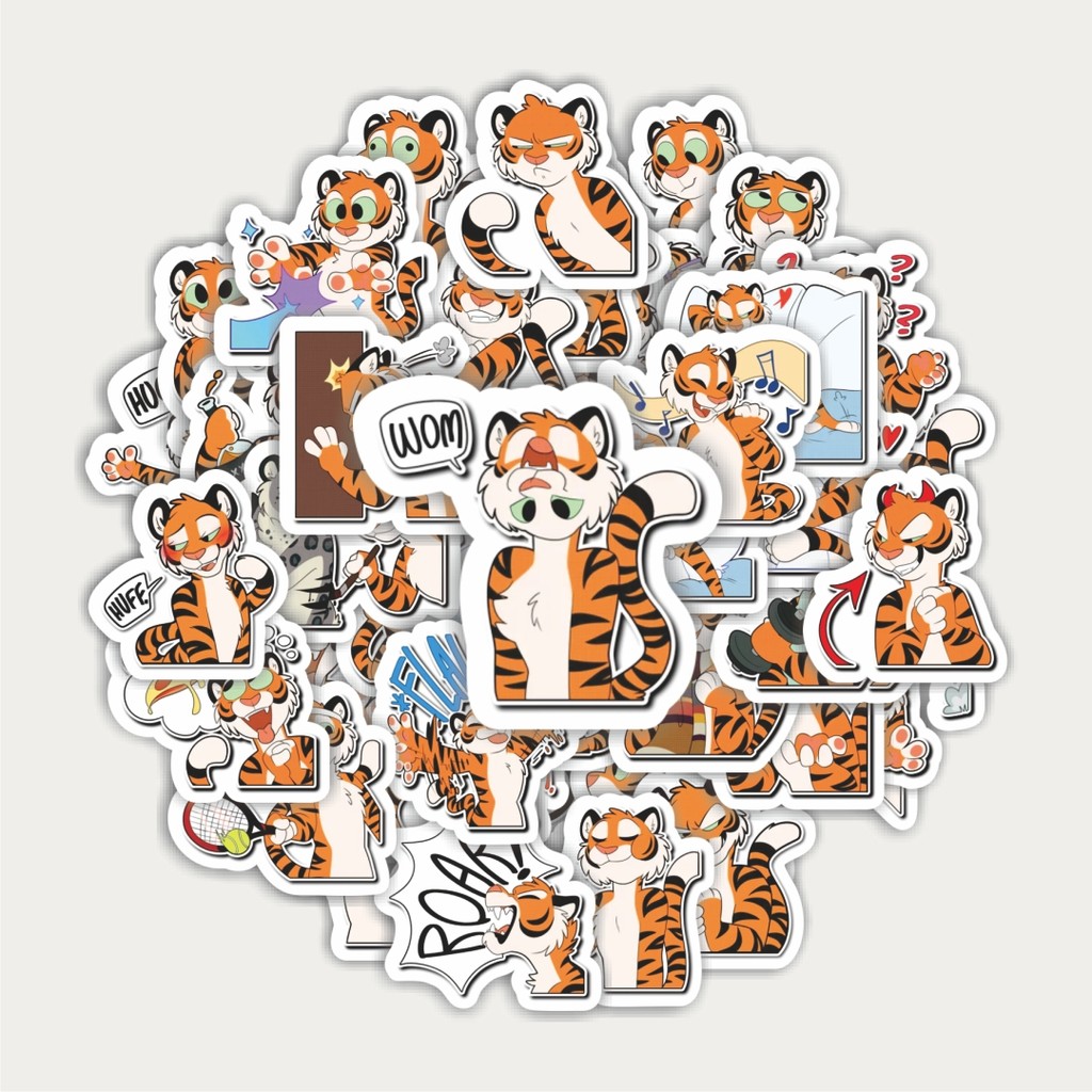 

Sticker Pack Stiker Funny Character Tora San The Tiger | Sticker TUMBLR | Stiker LAPTOP KOPER HELM