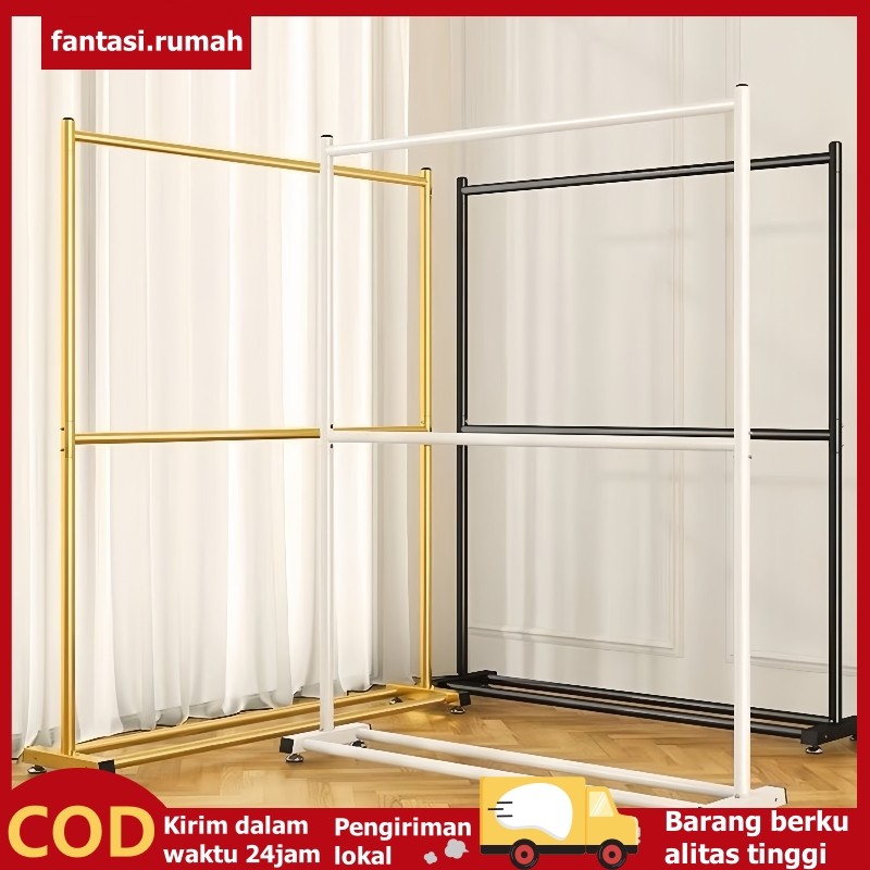 Rak Gantungan Baju 2 Susun Gantungan Baju Besi Gantungan Baju Berdiri Rak Baju Gantung