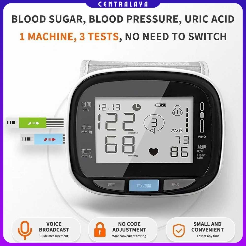 TaffOmicron Tensimeter Digital Pengukur Tekanan Darah Gula Darah - GUP-W5