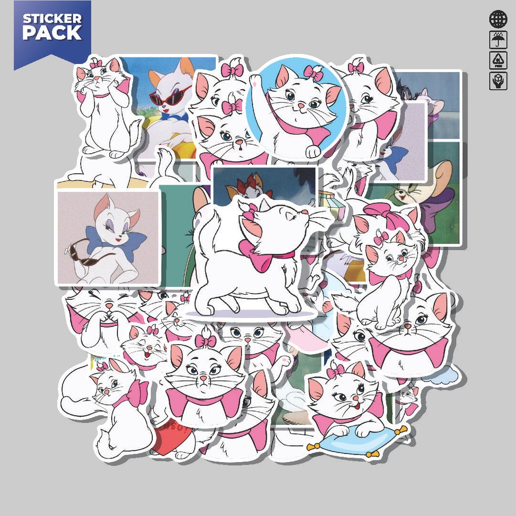 

[100PCS]Stiker Pack Stiker Animal Cat Marie [Kucing] Aesthetic Vinyl Anti Air Dekorasi Sticker Laptop Buku Journal Koper Helm Casing HP Gitar Helm Skateboard