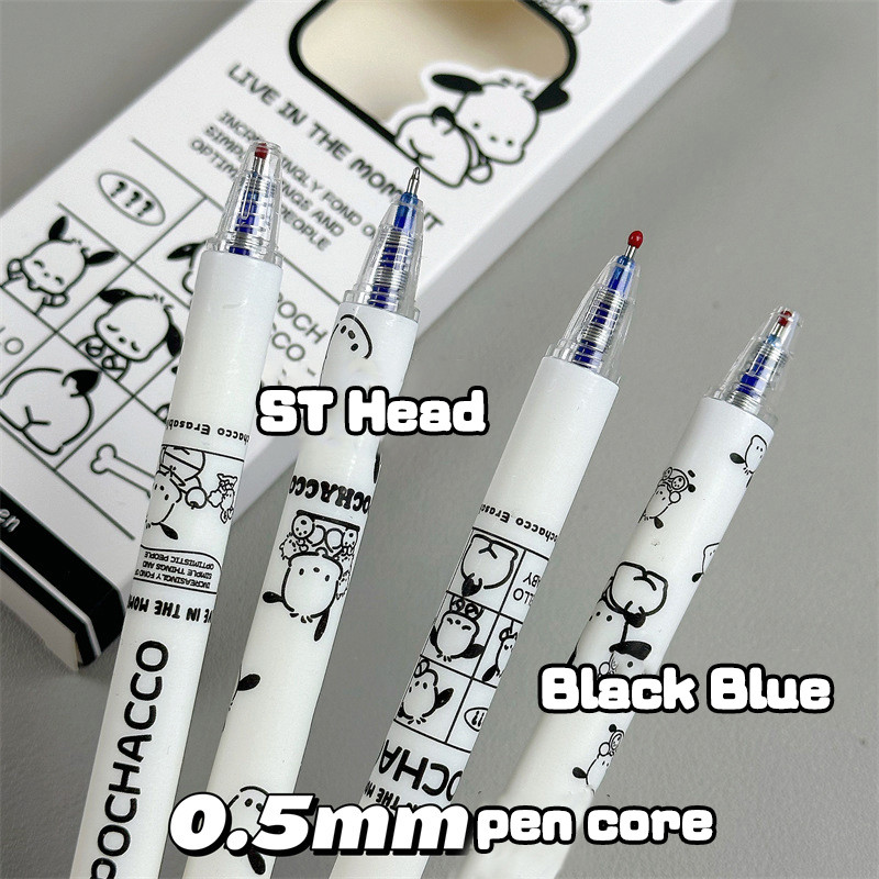 

4 Pcs Sanrio Erasable Pen Pochacco Cute Good-looking Boxed Press Water-based Pen Office Signature Pen Stationery