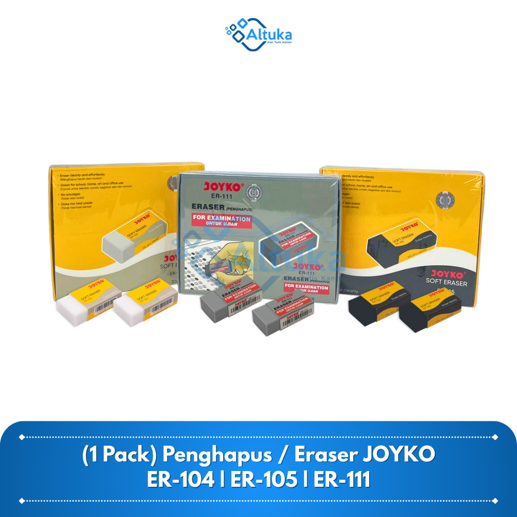 

(30 pcs) Penghapus Putih / Eraser / Stip Joyko ER-104 / ER-105 / ER-111 PACK