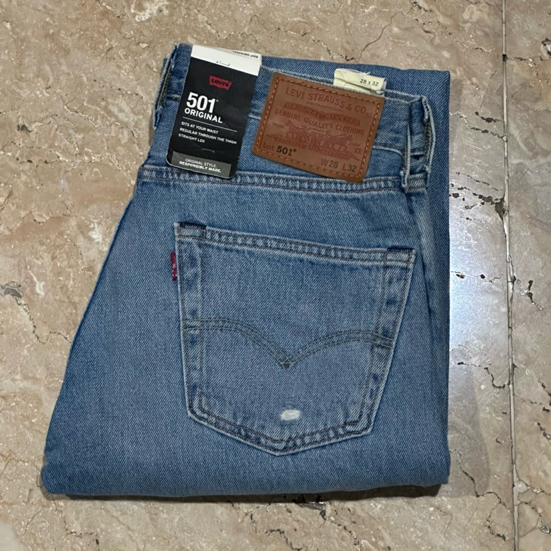 Celana Panjang Jeans Pria 501 Original Mid Blue 501-3345