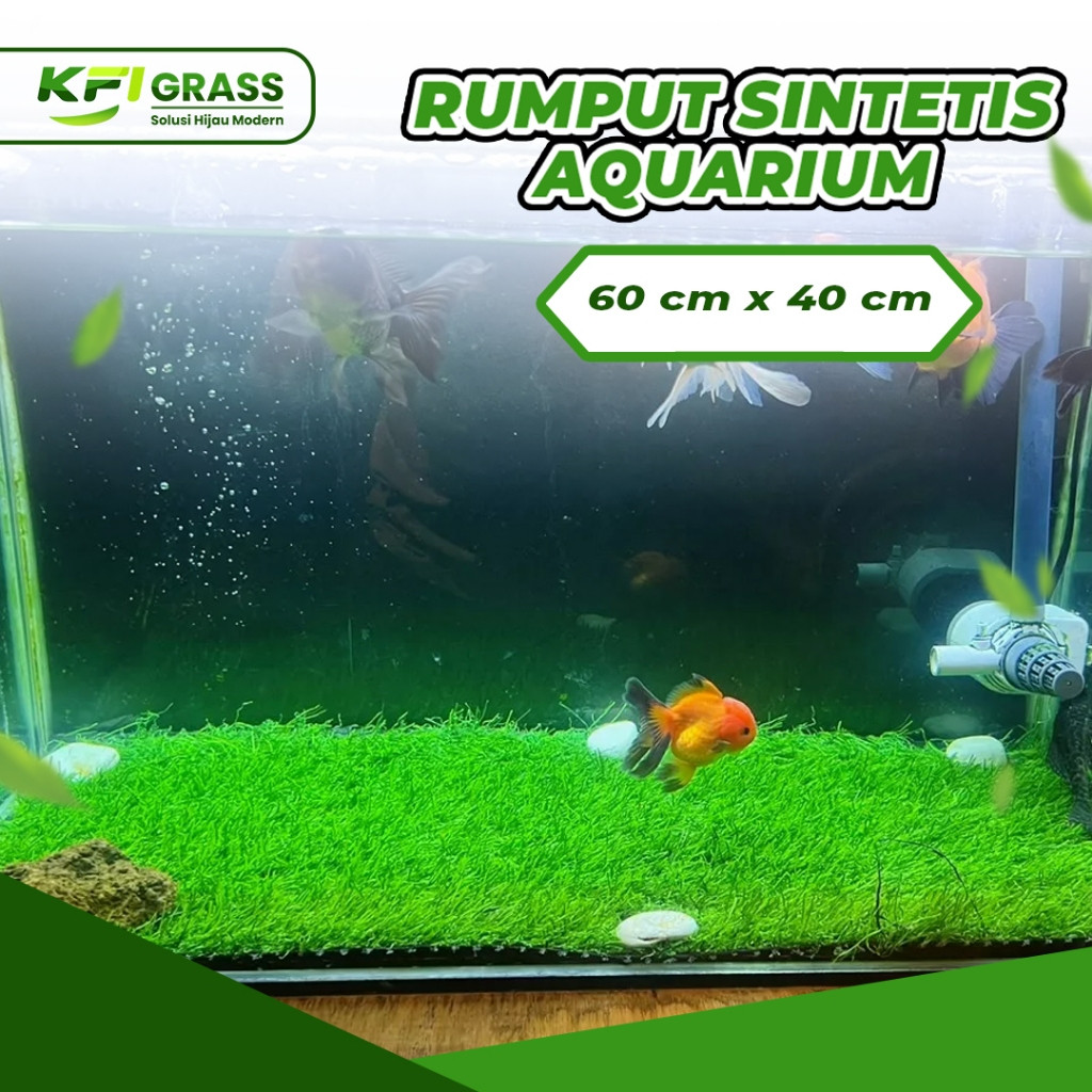 Rumput Sintetis Aquarium 60x40cm Rumput Sintetis Aquascape Tebal 3 cm Rumput Platik Aquarium 30x20cm