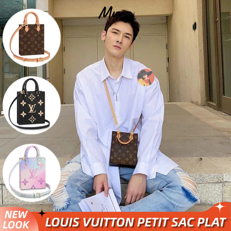 LV Louis Vuitton PETIT SAC PLAT Wanita / tas bahu