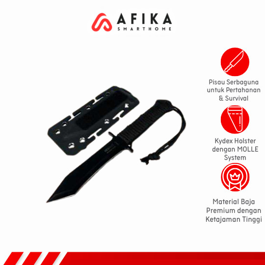 Pisau Survival EDC Tactical Combat Dagger with Kydex Holster