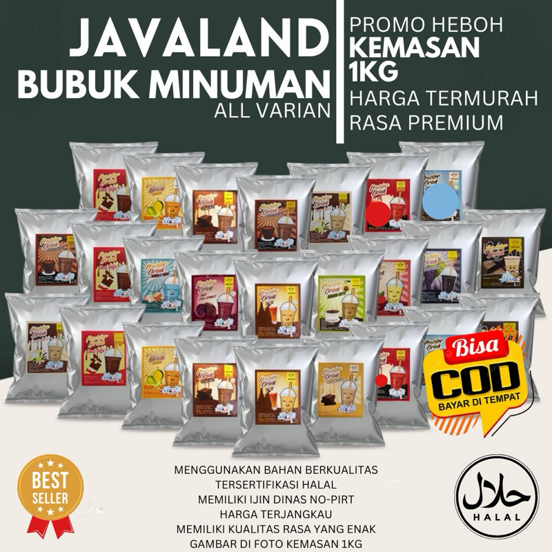 

Javaland Mix Bubuk Minuman Boba Kekinian Aneka Rasa 1kg