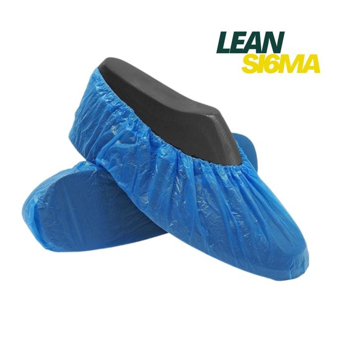 READY Disposable CPE Shoes Cover pelindung sepatu Blue Shoe Cover CPE isi 100 pc Biru