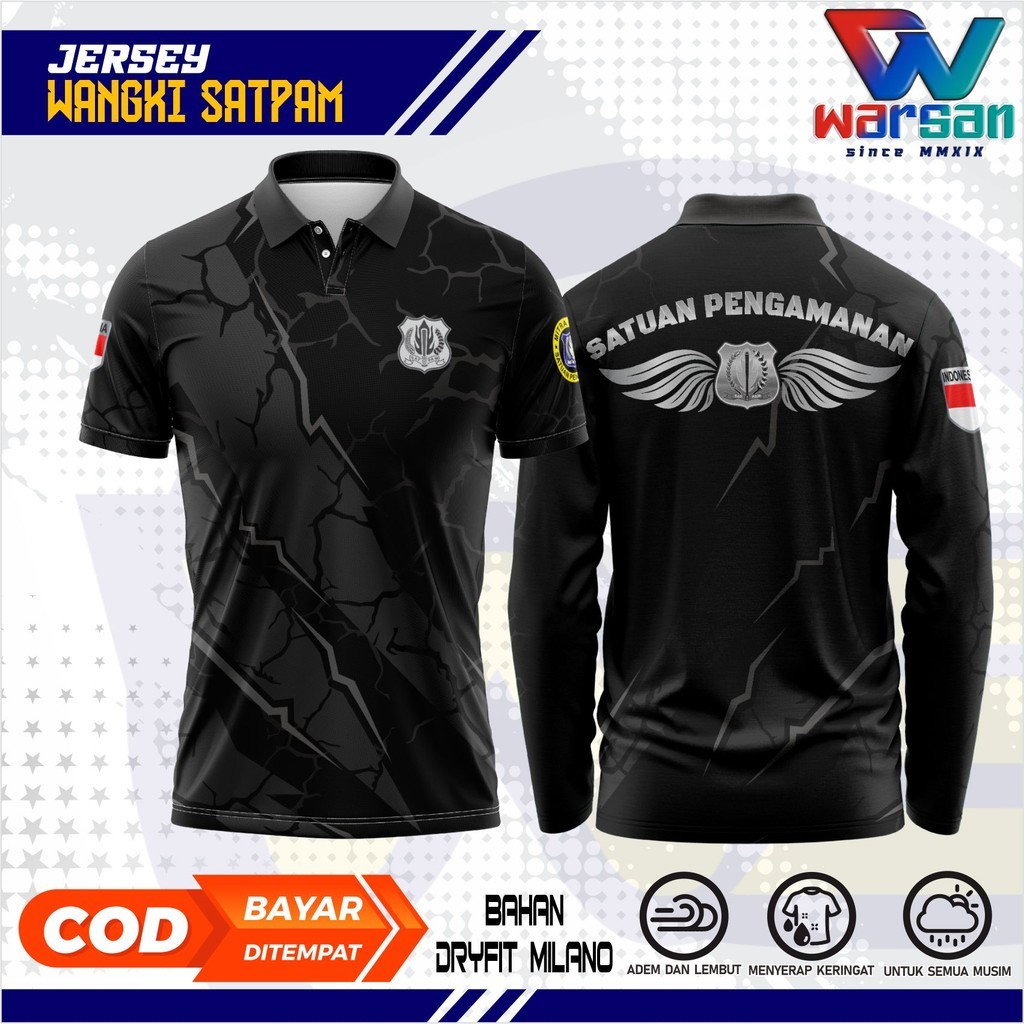 JERSEY WANGKI SATPAM FULL PRINTING / KAOS POLO SATUAN PENGAMANAN  / WANGKI SATPAM DRYFIT