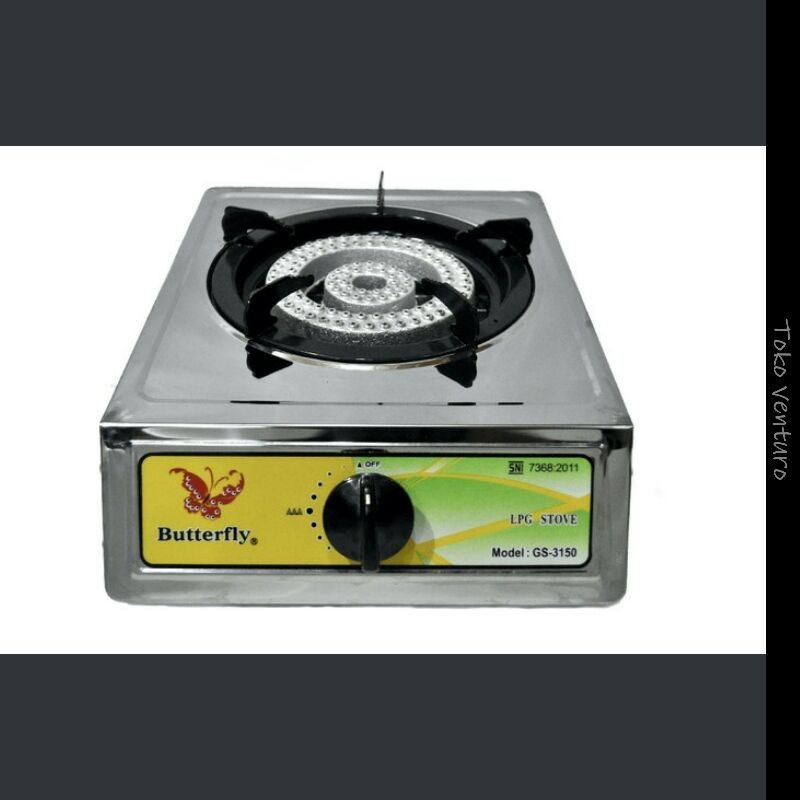 Kompor 1 Tungku Stainless Butterfly Mata Seribu 3150