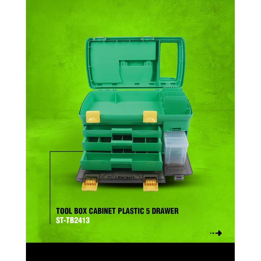 Tool Box Cabiner 5 Laci Drawer TEKIRO ST-TB2413 Serbaguna Kunci Obeng Baut Wadah Perkakas