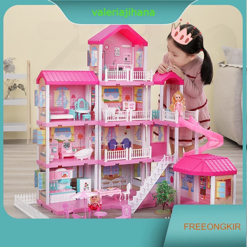 4 Lantai Mainan Rumah Super Besar Lengkap Perabot / The Princess Villa / Mainan Rumah Rumah Anak
