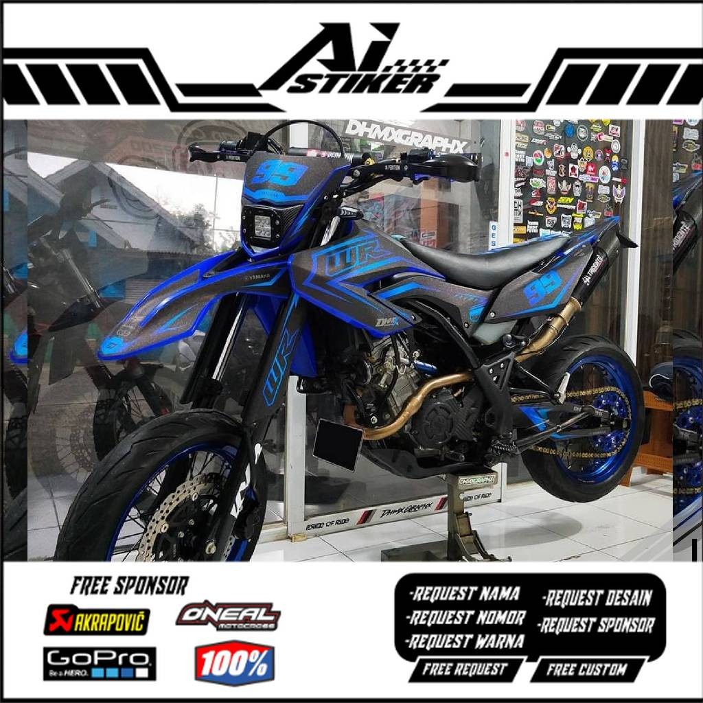 DECAL STIKER WR 155 BIRU HITAM SIMPEL KEREN MOTIF TERBARU