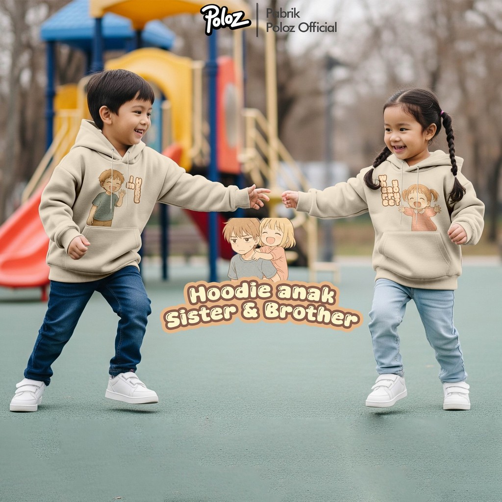 Sweater Hoodie Sablon Kaka Adek Hoodie Anak Sablon Bahan Fleece Hoodie Anak Laki Laki dan Perempuan 