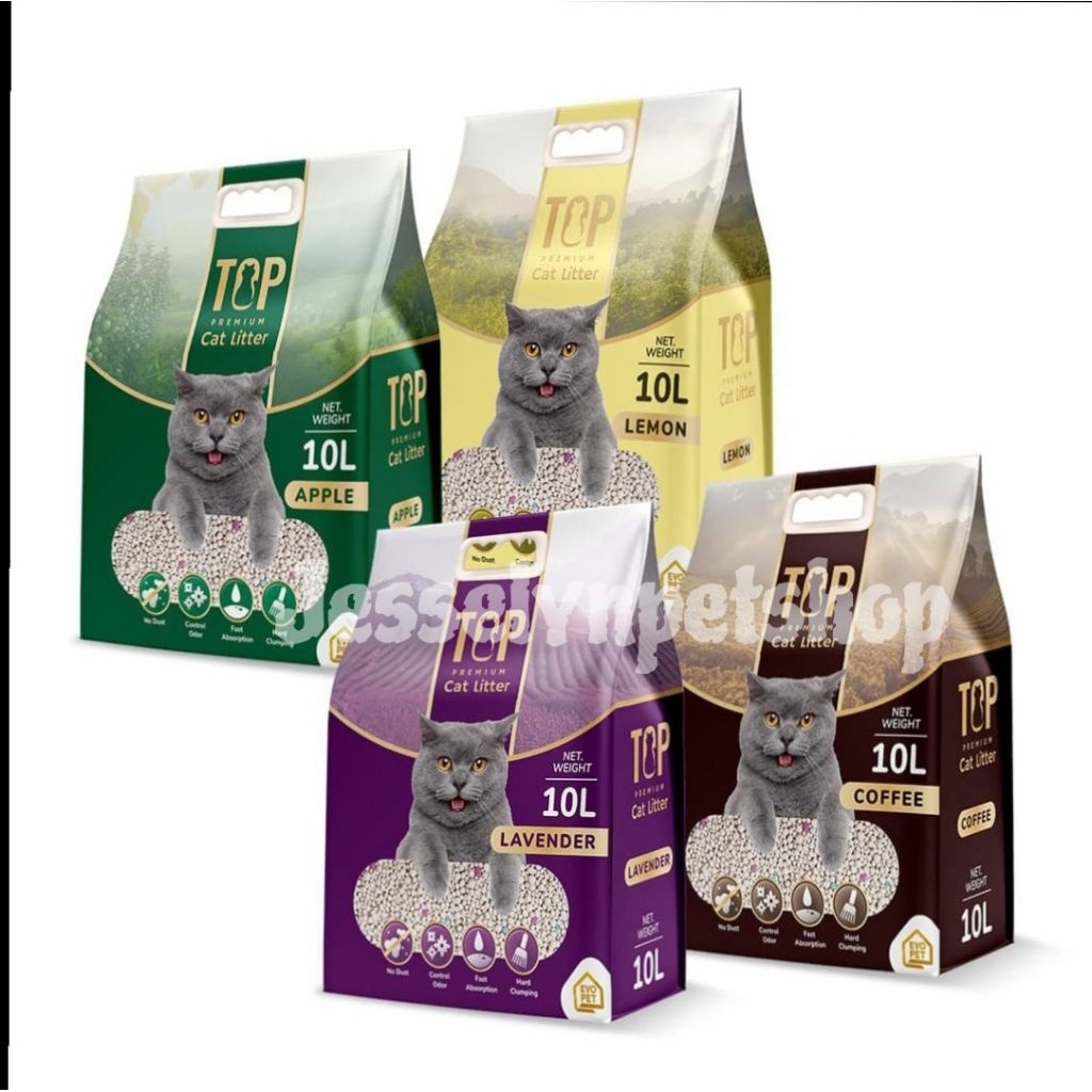 PASIR TOP 10L PASIR KUCING GUMPAL WANGI TOP