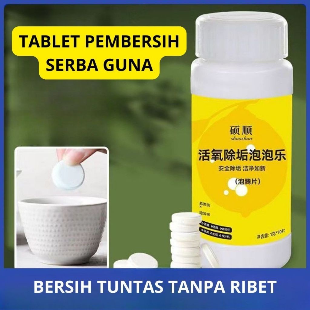 75 PCS Tablet Penghilang Kerak Oksigen Aktif Tablet Effervescent Penghilang Kerak Oksigen Aktif | Pe