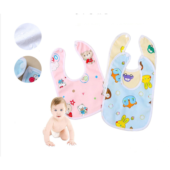 Celemek Bayi Silikon / Slabber Bayi Waterproof Motif Lucu/ Celemek makan bayi/ celemek waterproof ba