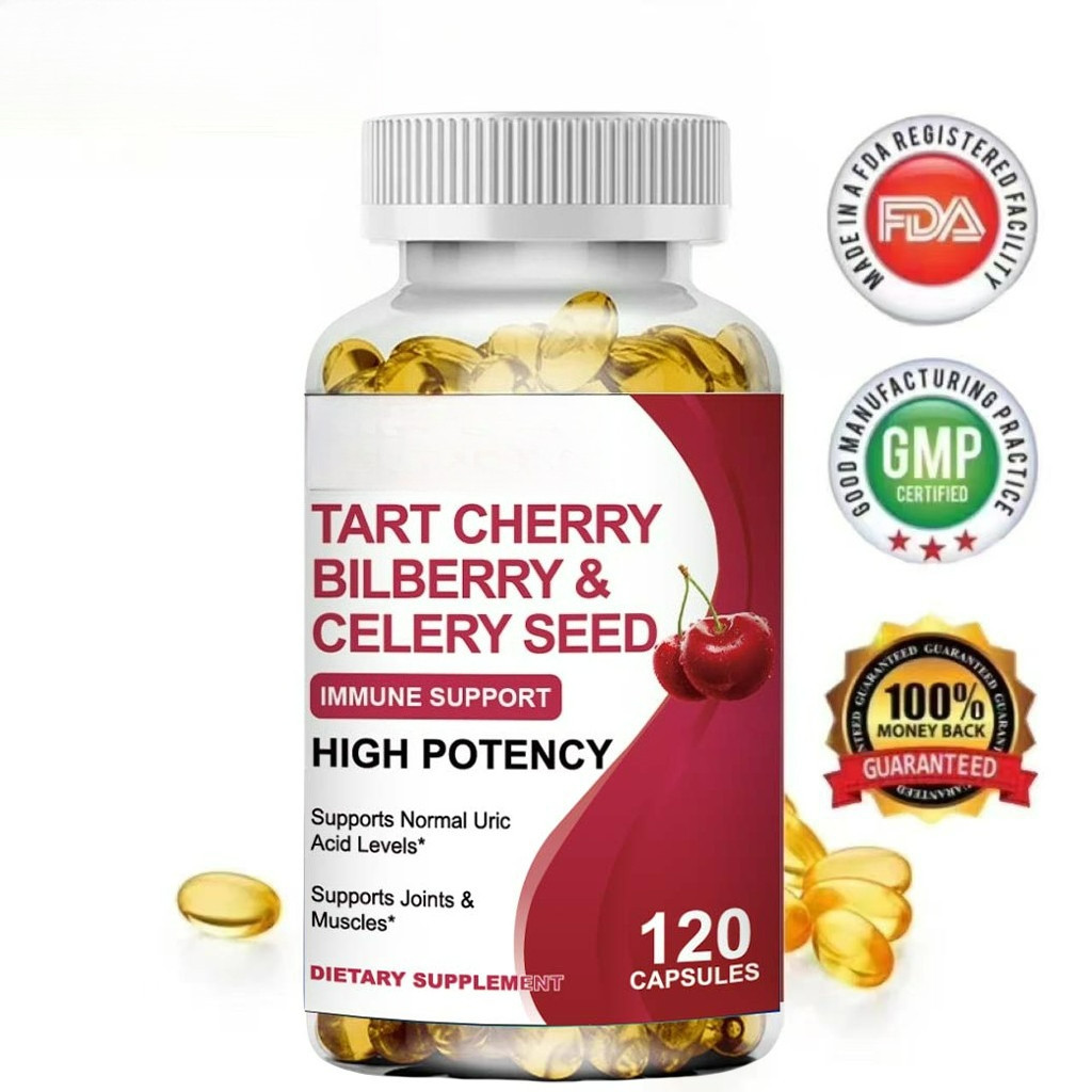 Ekstrak Ceri Asam & Biji Seledri – Tart Cherry Capsule Antioksidan & Anti Inflamasi Suplemen Tidur &