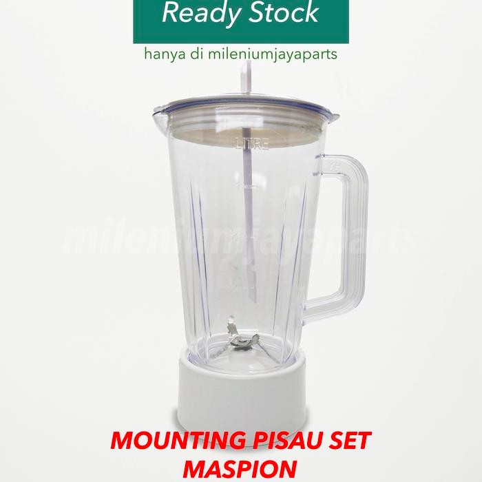 Pisau SET Mounting + Gelas + Tutup Sendok Jus MASPION Pisau 4 Gear Plastik MT 1206 MT 1208 MT 1211