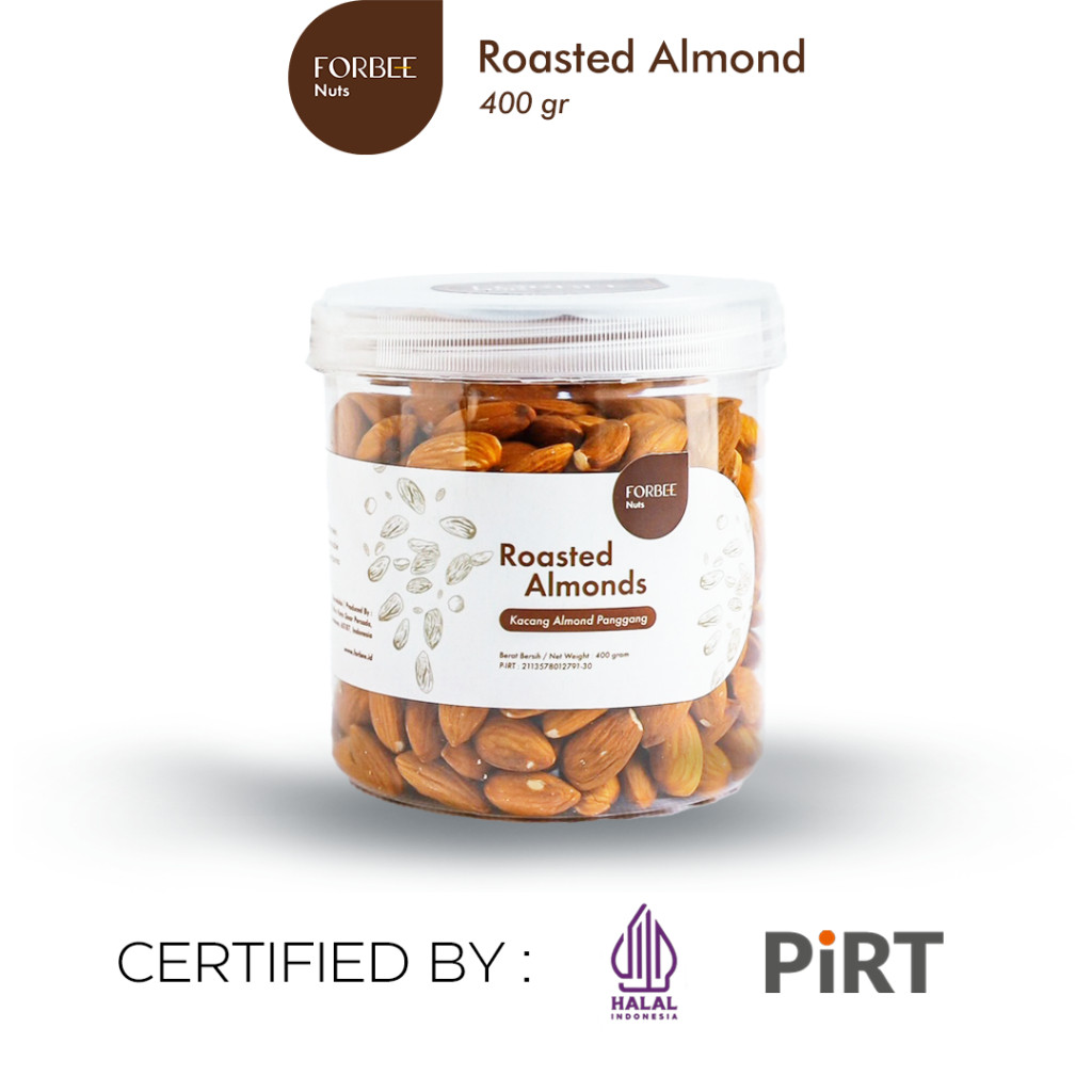 Kacang Almond Panggang Forbee 400g | Roasted Almond | Snack Sehat | Cemilan Sehat Kacang Kacangan