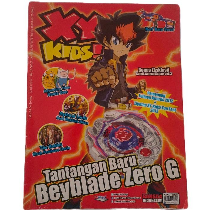 buku majalah anak xy kids edisi 09 desember 2012 tantangan baru beyblade zero g