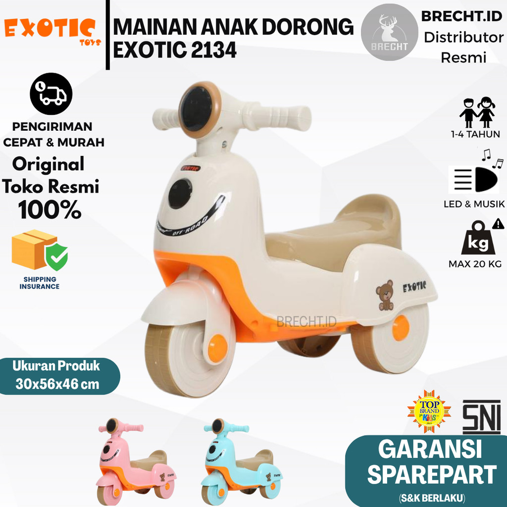 Mainan Motor Anak Dorong EXOTIC ET 2134 Ada Musik dan Lampu ET2134