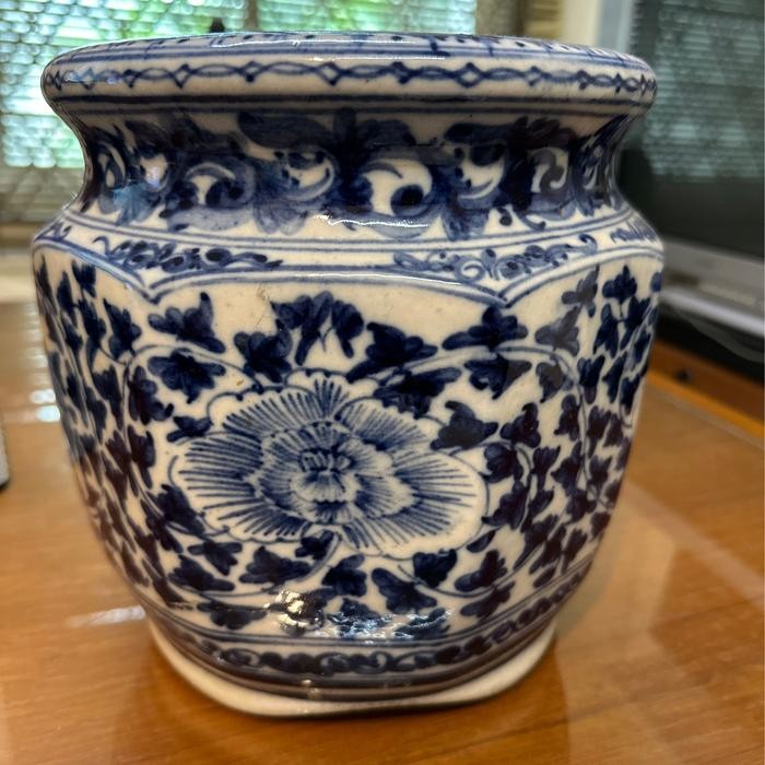 Guci vas keramik bunga biru China  tinggi 21cm Best