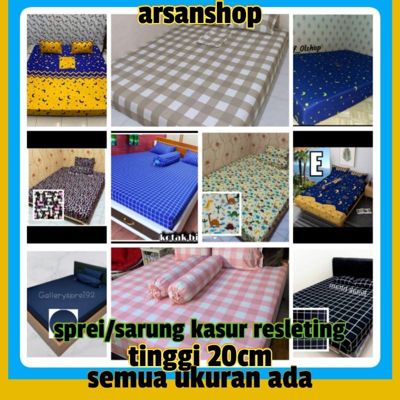 JANGANLIRIK Sprei resleting/sarung kasur resleting 180x200x20/160x200x20/120x200x20