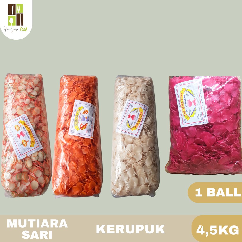 Mutiara Sari Kerupuk Mentah 4,5 Kg - 1 Ball / Kerupuk Merah / Kerupuk Putih / Kerupuk Bawang / Kerup