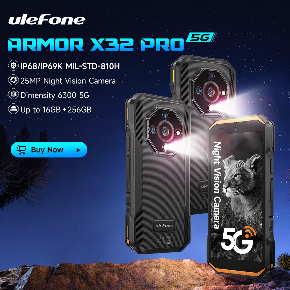 Armor X32 Pro 5G Rugged Phone Android  Waterproof Smartphone Up to 16GB RAM 256GB ROM  5.65”mensity 
