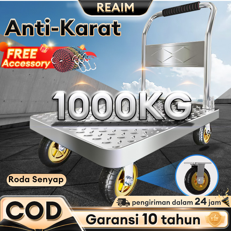 Troli Barang Lipat Model Besi troli serbaguna troli galon Besi Ringan Lipat  Baja Kuat Tebal Troli