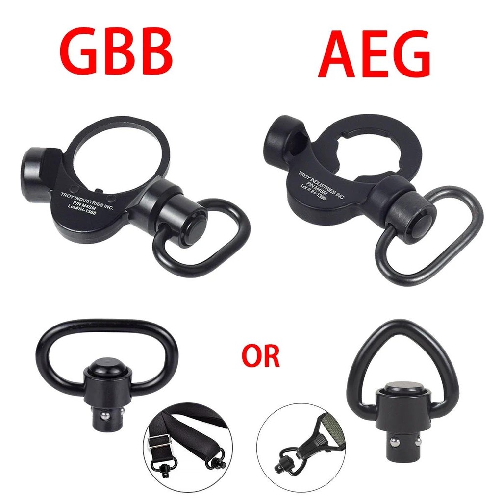 Tactical AEG GBB Rear Clip Strap Buckle Dual Side End Plate Flexible QD Sling Mount Push Botton Adap