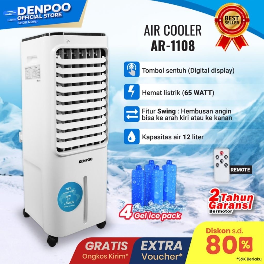 Denpoo Air Cooler Penyejuk Ruangan AR 1208 XF/ AR-1108XF